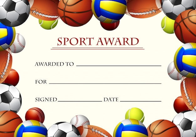 Certificate template for sport award Vector | Premium Download