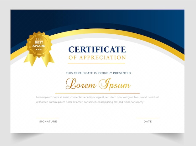 Premium Vector | Certificate template in vector for achievement ...