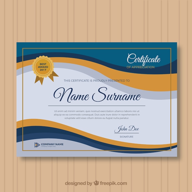 Free Vector | Certificate template with flat and colorful shapes