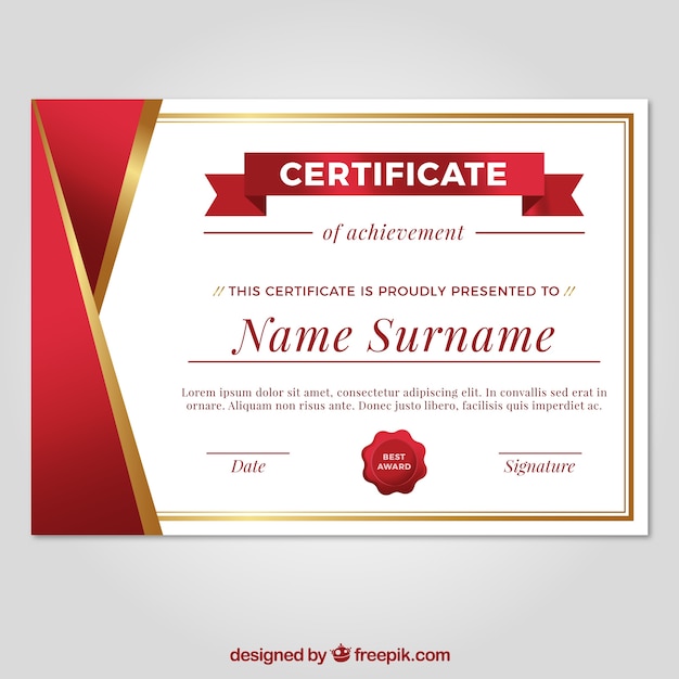 Free Vector | Certificate template with flat shapes