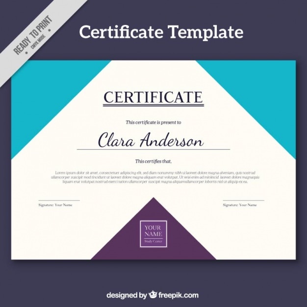 Free Vector | Certificate template with geometric shapes