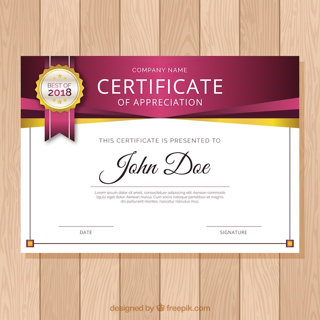 Free Vector Certificate Template With Golden Color