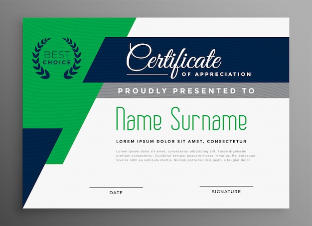 Certificate template with modern geometric shapes Free Vector