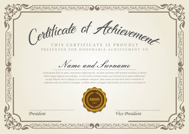 Certificate template Premium Vector