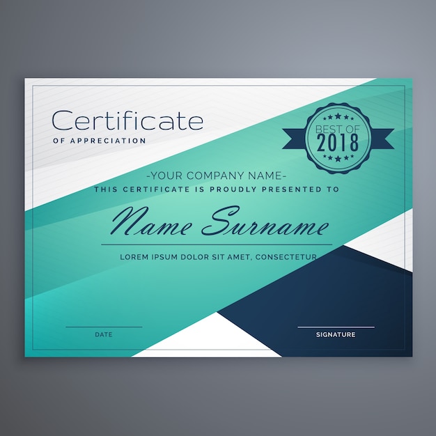 Free Vector | Certificate with geometric shapes