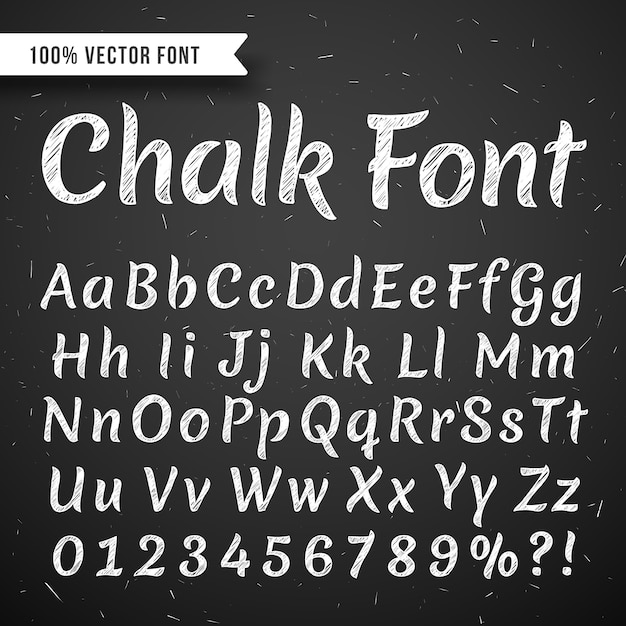 Premium Vector Chalk White Calligraphy Letters