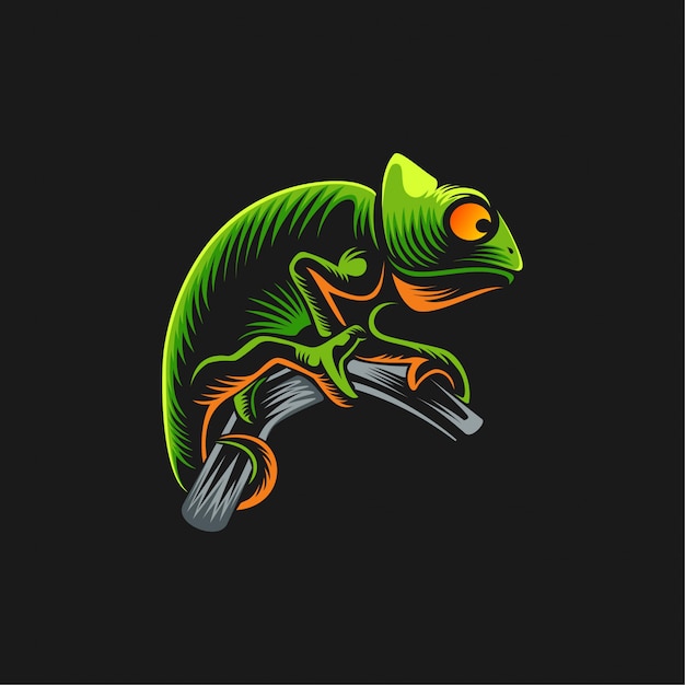 Premium Vector | Chameleon logo design illustration