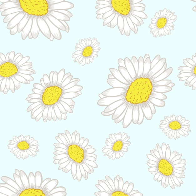 Premium Vector Chamomile Seamless Pattern