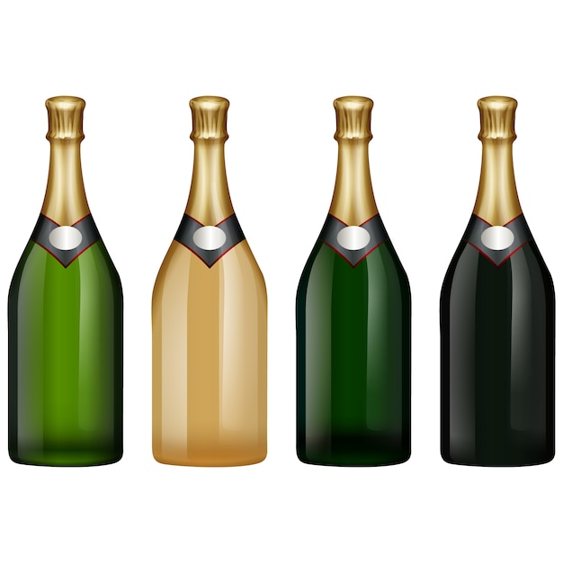 Free Vector Champagne Bottles Collection