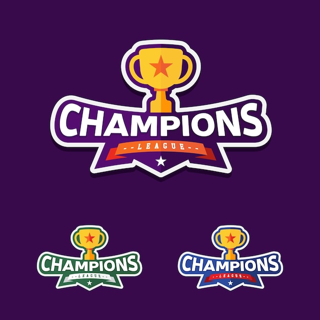 Champion sports league logo emblem badge graphic with trophy | Premium ...