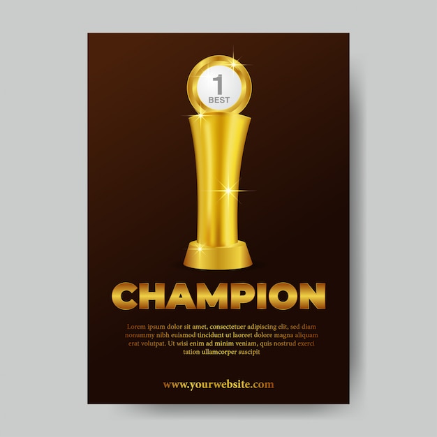 Champion trophy poster Vector | Premium Download