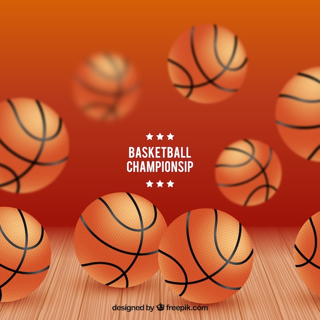 Championship background with basketball\
balls