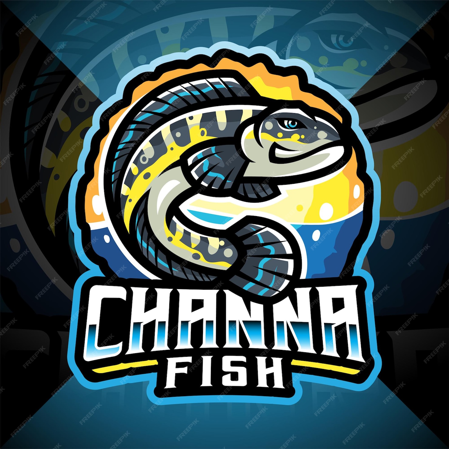 Premium Vector | Channa fish esport mascot logo design