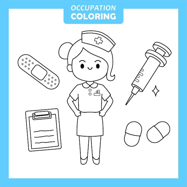 Premium Vector Character Of Job Occupation Coloring Page 7105