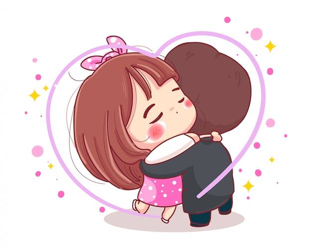 Cute love couple hug