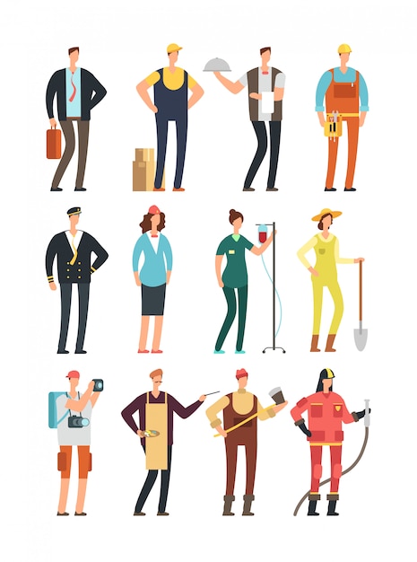 Premium Vector | Character set of professional people in uniform