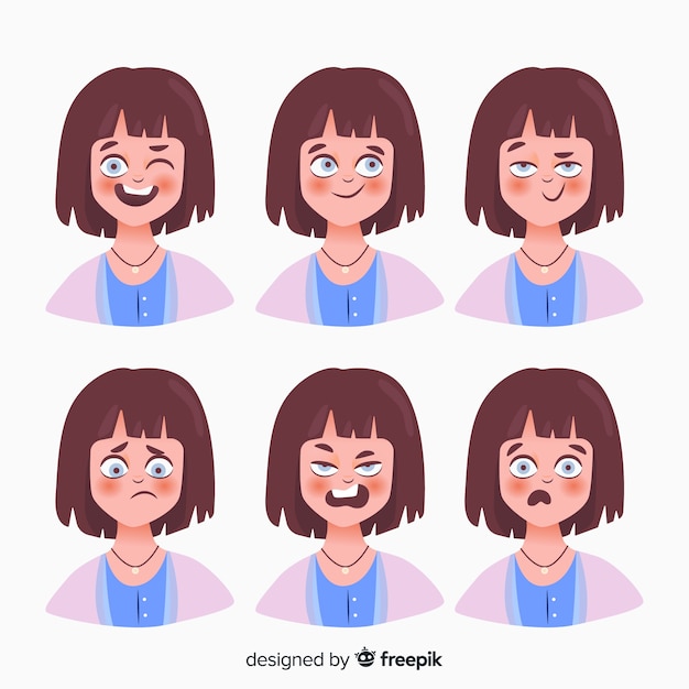 Free Vector Character Showing Emotions