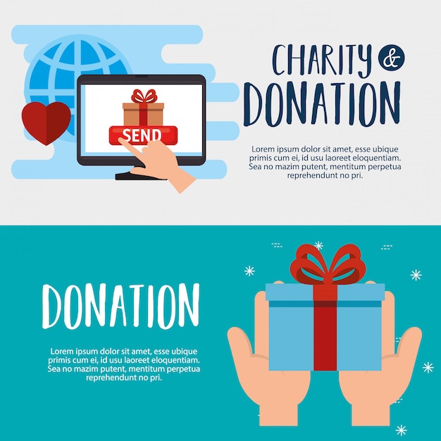 Free Vector | Charity donation banners