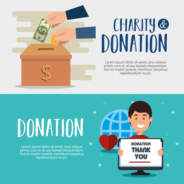 Charity donation banners Vector | Free Download