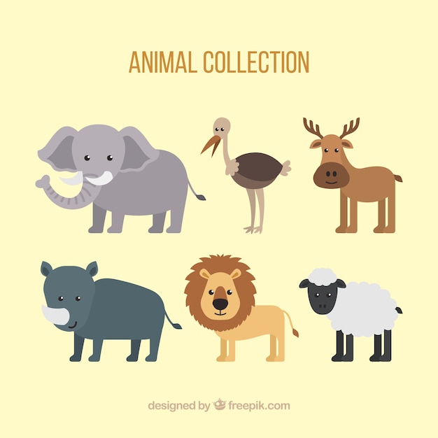 Download Free Vector | Charming set of cute animal