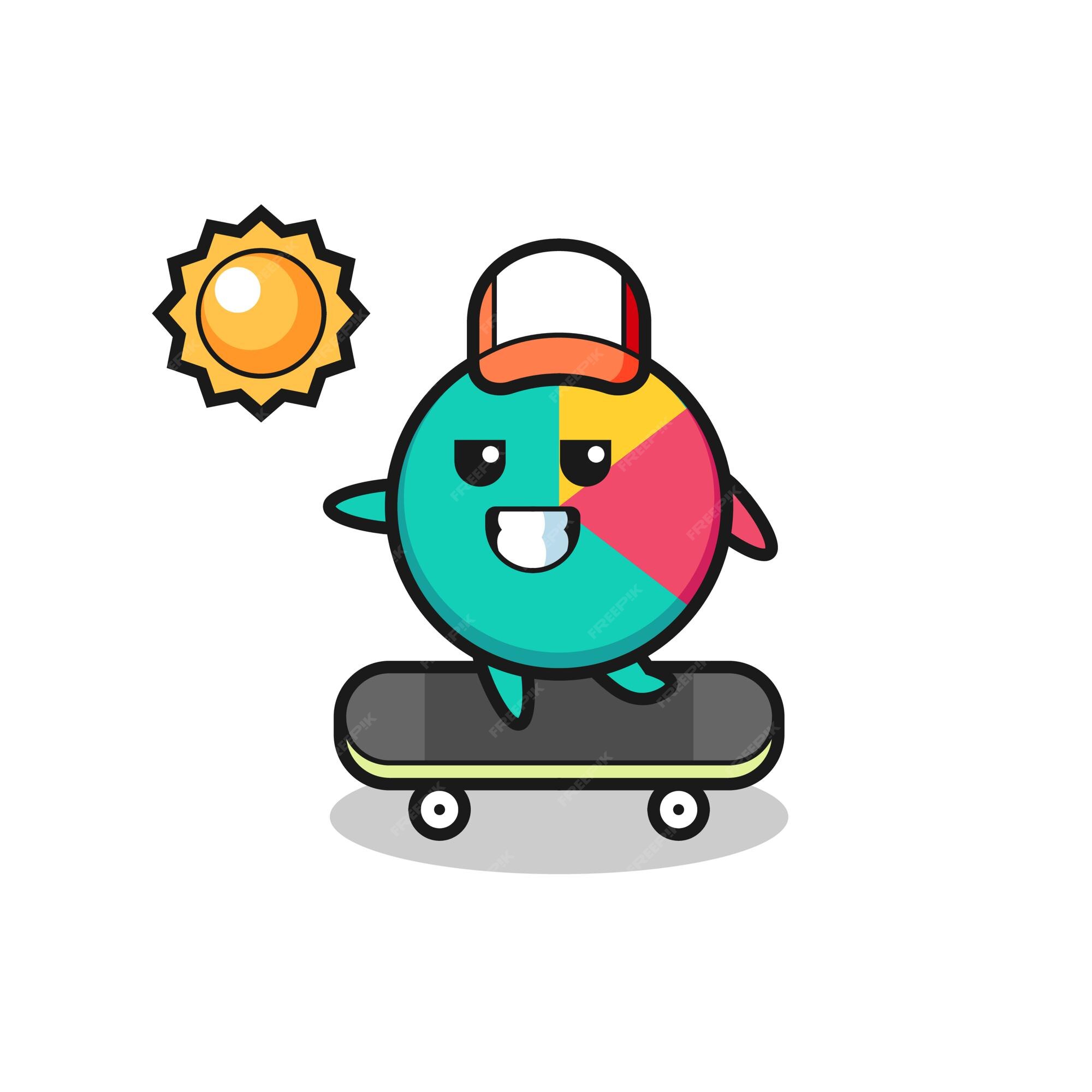 premium-vector-chart-character-illustration-ride-a-skateboard