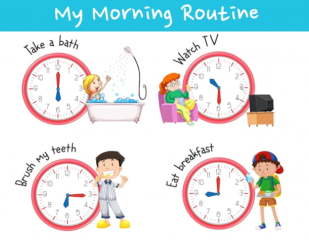 Chart showing different morning routines