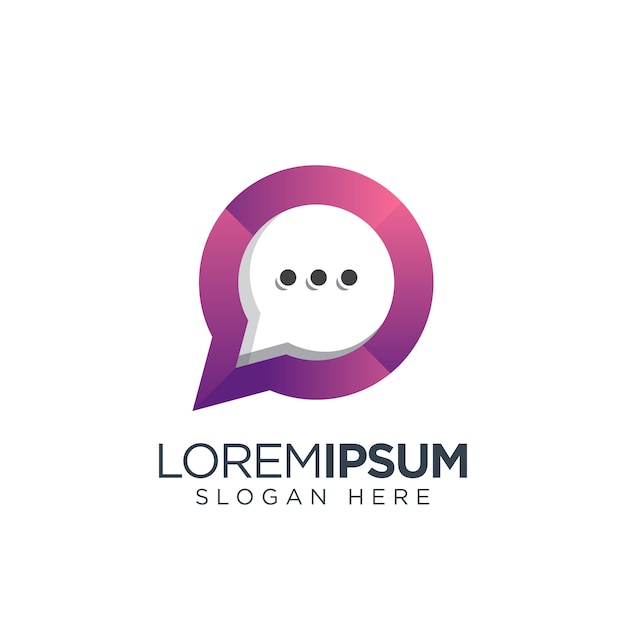 Premium Vector | Chat logo modern