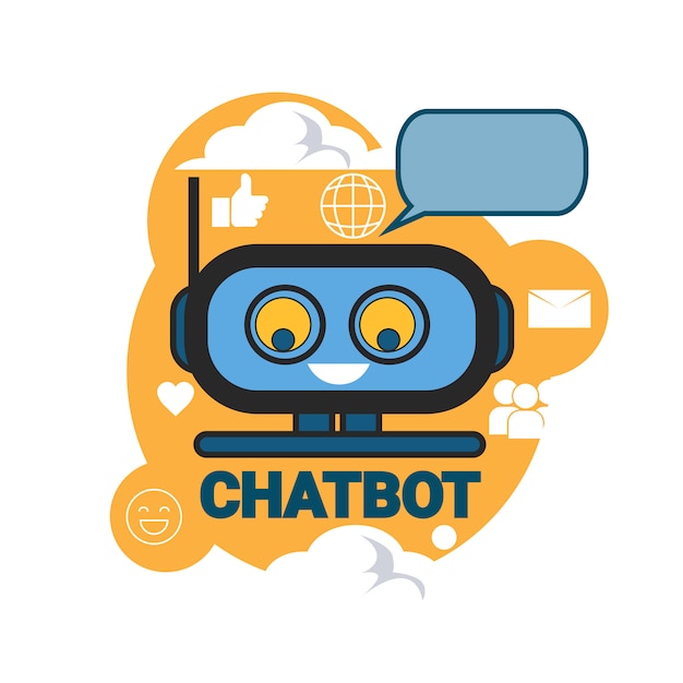 Chatbotアイコンコンセプトサポートrobot Technologyデジタルチャットボットアプリケーション プレミアムベクター