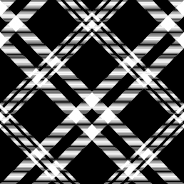 Premium Vector Check Black White Plaid Diagonal Texture Seamless Pattern