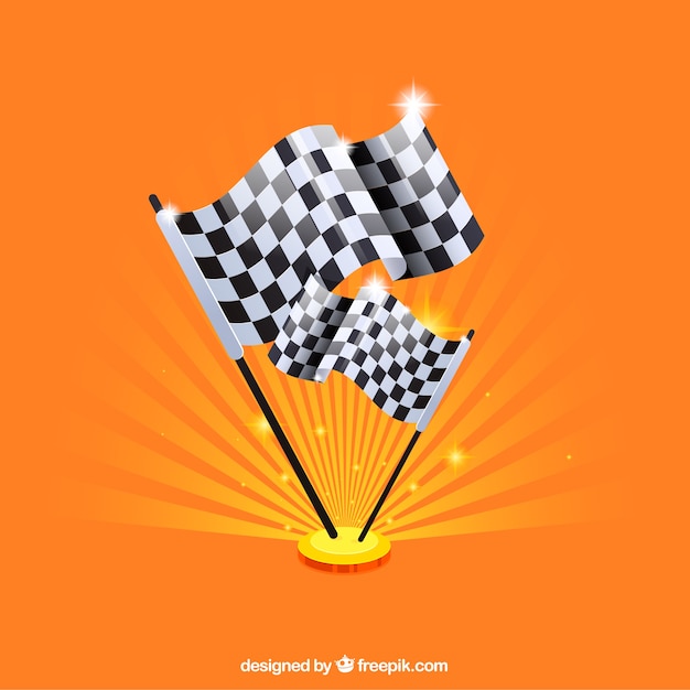 Checkered flag background with flat design | Free Vector