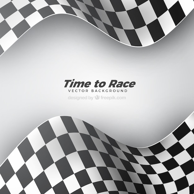Checkered flag background with realistic design Free Vector