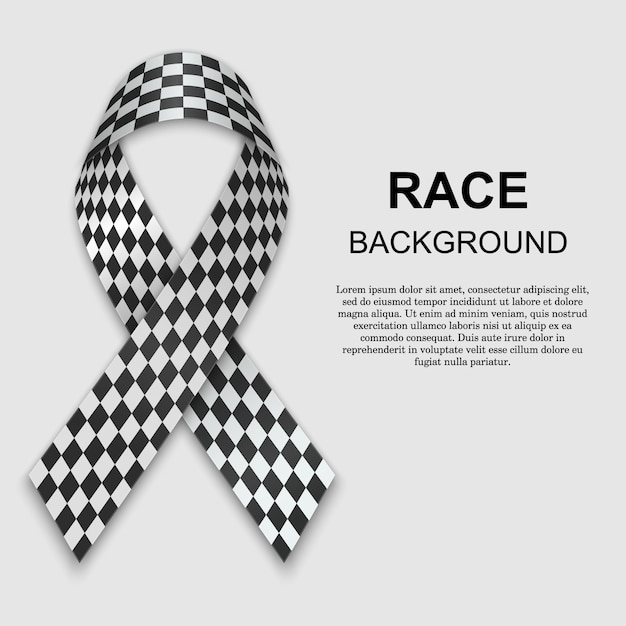 Checkered flag background with text template. illustration Premium Vector