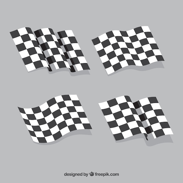 Download Checkered flag collection with flat design | Free Vector