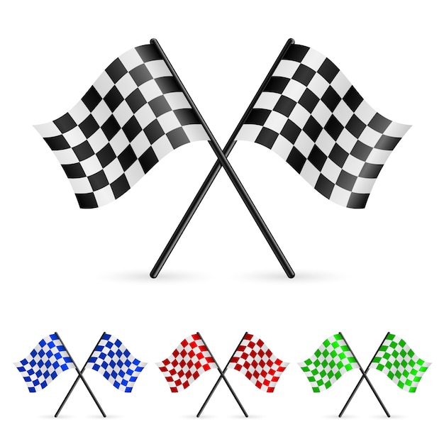 Download Checkered flags | Premium Vector