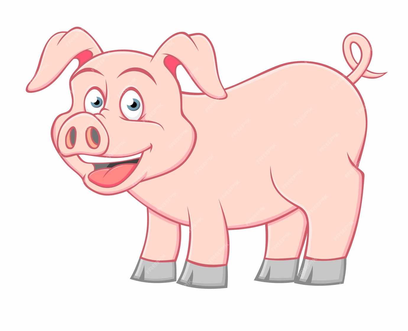 Premium Vector | Cheerful cute pig isolated on white