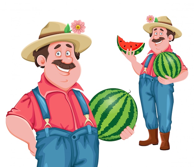 Download Premium Vector | Cheerful farmer cartoon character