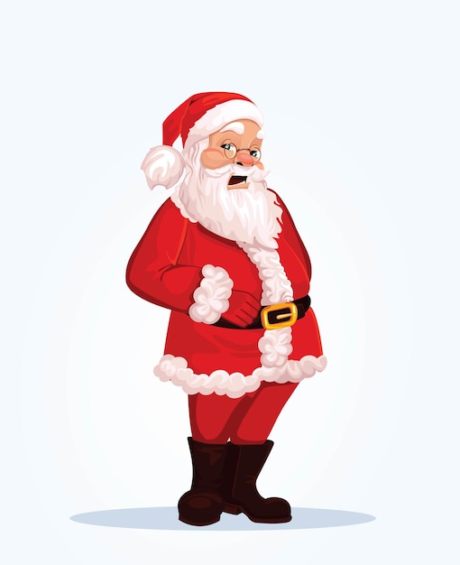 Premium Vector | Cheerful santa claus in full growth, angry, annoyed ...