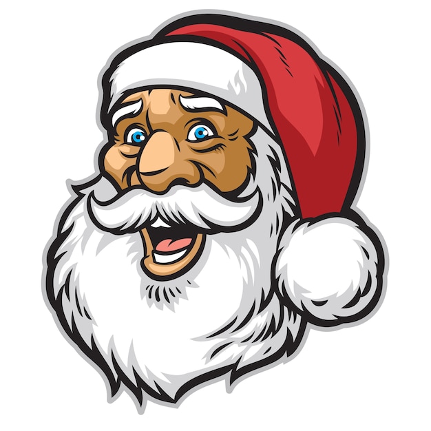 Premium Vector | Cheerful santa claus head