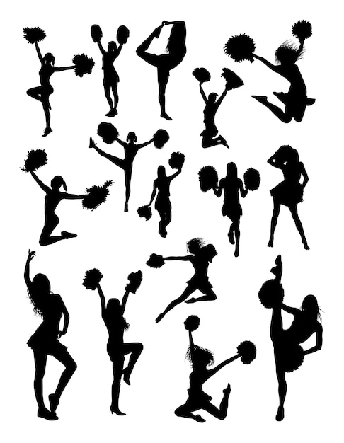 Download Cheerleader gesture silhouette | Premium Vector