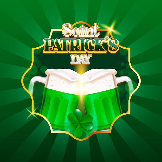 Premium Vector | Cheers on saint patrick's day splash background