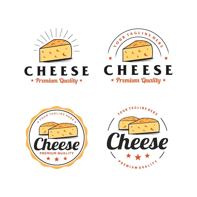 Premium Vector | Cheese badge simple logo design inspiration