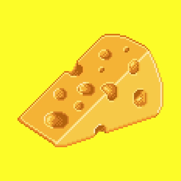 Premium Vector | Cheese in pixel art style