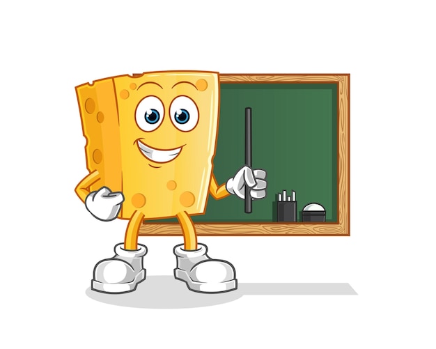 Premium Vector Cheese Teacher Cartoon Character