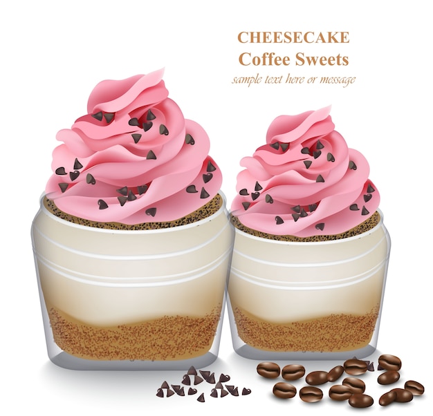 Download Premium Vector | Cheesecake in a jar