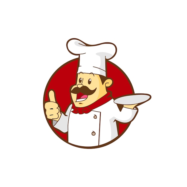 Premium Vector | Chef character logo template
