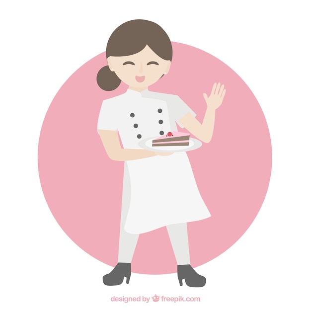 Download Free Chef Girl Character With A Cake Free Vector Use our free logo maker to create a logo and build your brand. Put your logo on business cards, promotional products, or your website for brand visibility.