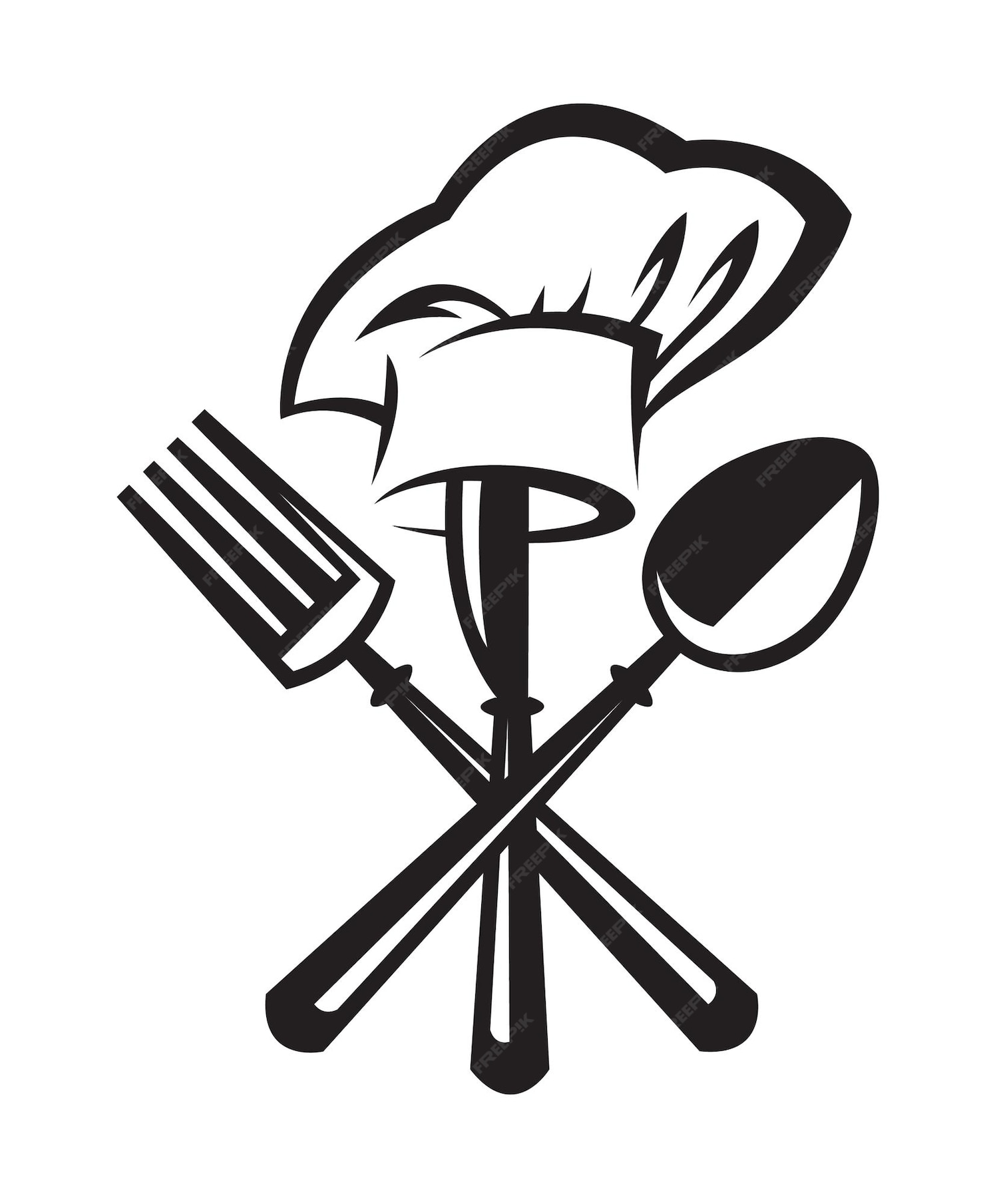 Premium Vector | Chef hat, knife, fork and spoon