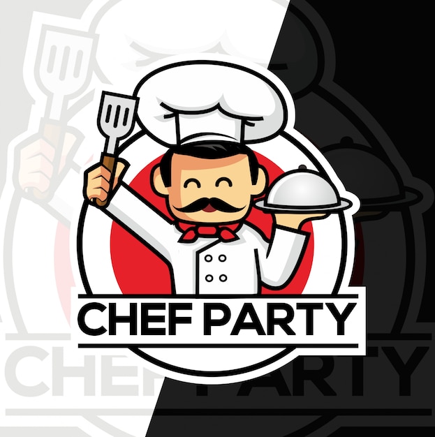 Chef mascot esport style logo design Premium Vector