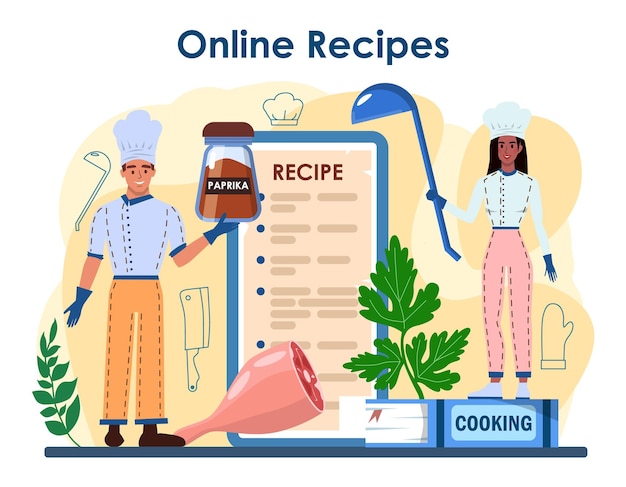 Premium Vector | Chef online service or platform. culinary specialist ...