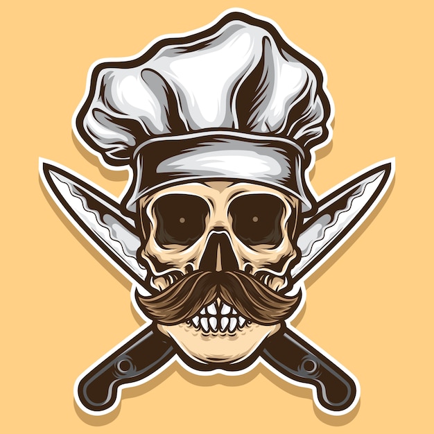 Premium Vector | Chef skull vector